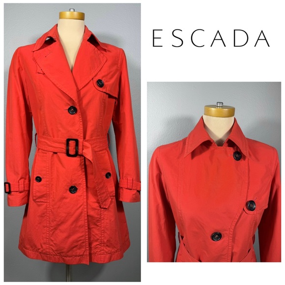 Escada Sport Belted Trench Coat Jacket - Picture 1 of 15